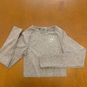 Gymshark Vital Seamless Long Sleeve Crop - Purple Wash Marl